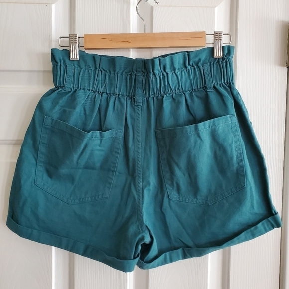 Wild Fable Women's High Waist Paperbag Shorts In Teal Size S - Picture 2 of 4